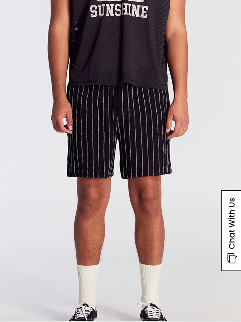Pacsun Black Stripe Linen Shorts  Men's Black Pinstripe Casual Shorts M